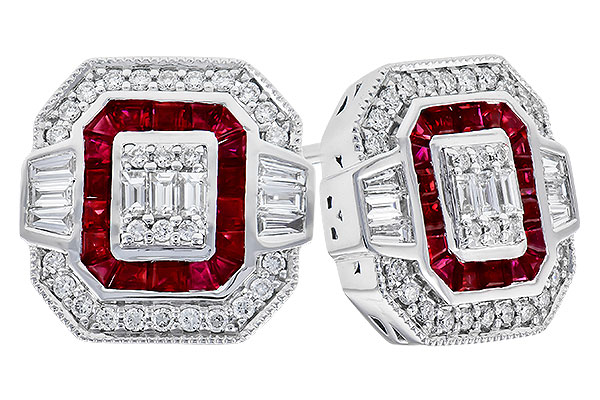 E319-73207: EARR .58 TW RUBY .96 TGW