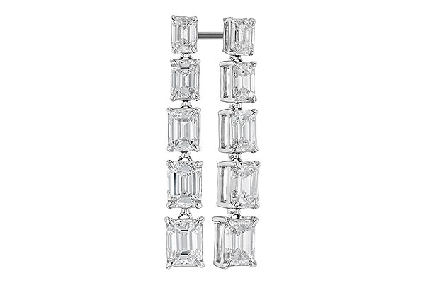 E319-74180: EARRINGS 1.90 TW EMERALD CUTS