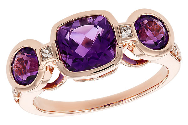 E319-78644: LDS RG 2.25 TW AMETHYST 2.50 TGW (7MM CUSHION)