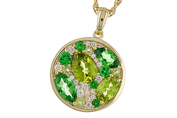 E320-67753: NECK 2.20 TW SEMI-PRECIOUS (TSAV, PER) 2.37 TGW
