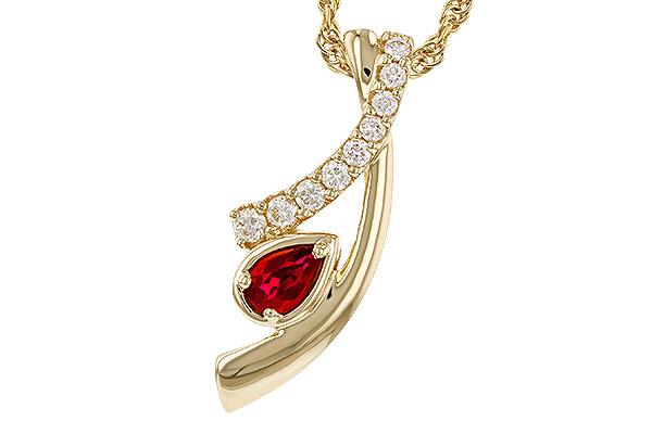 E320-69553: NECKLACE .21 RUBY .38 TGW (5x3 RUBY)
