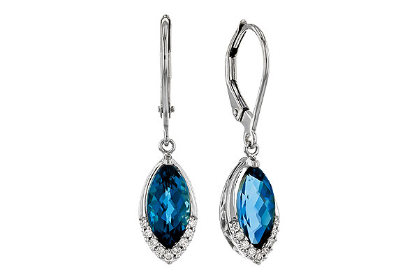E320-71453: EARR 2.42 TW LONDON BLUE TOPAZ 2.50 TGW (9x5MM MQ)