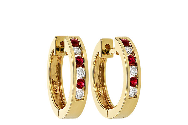 F047-03189: EARRINGS .16 RUBY .26 TGW