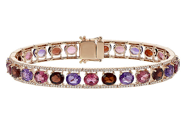 F235-20480: BRACELET 14.94 SEMI PREC (AMY,GT,PT) 15.95 TGW