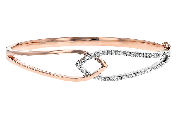 F235-25989: BANGLE BRACELET .50 TW (ROSE & WG)