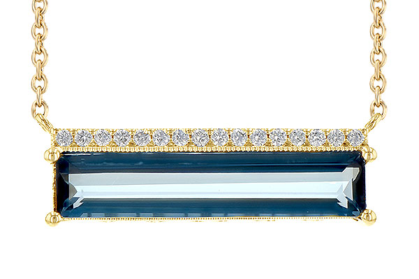 F236-15053: NECK 2.70 LONDON BLUE TOPAZ 2.80 TGW