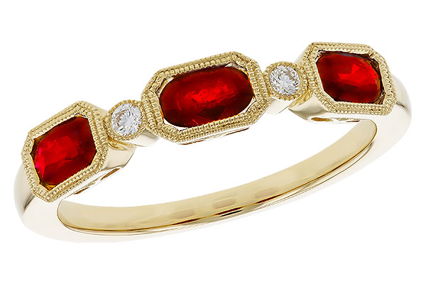 F320-65953: LDS WED RG .72 RUBY .77 TGW (4x3MM RUBY)