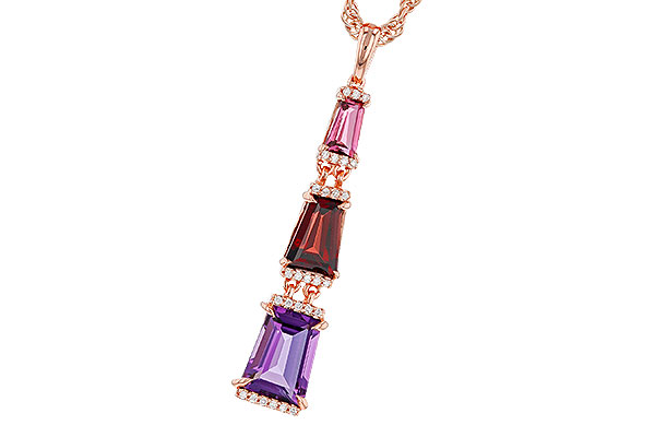 F320-67771: NECKLACE 2.32 SEMI-PREC (PT,GT,AMY) 2.37 TGW