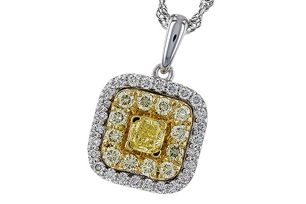 F320-67780: NECK .23 FANCY YELLOW DIAMONDS .65 TW