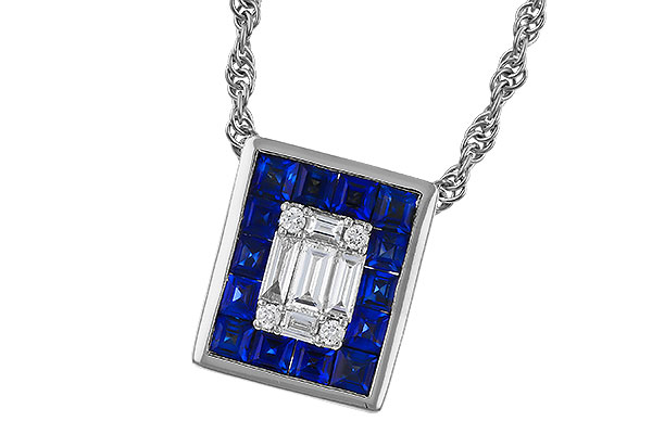 F320-71416: NECKLACE .84 SAPPHIRE TW 1.02 TGW