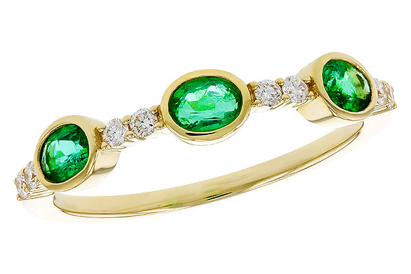 F320-72280: LDS WEDDING RG .46 TW EMERALD .58 TGW
