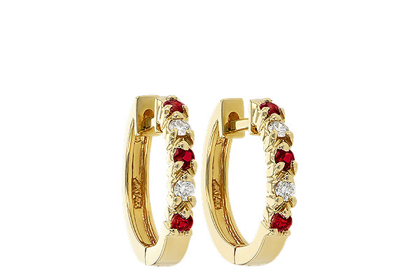 G047-03207: EARRINGS .17 RUBY .26 TGW