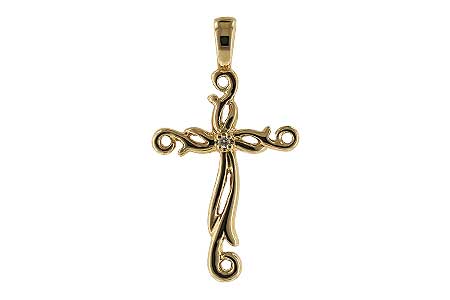G052-49589: CROSS PENDANT .01 BR