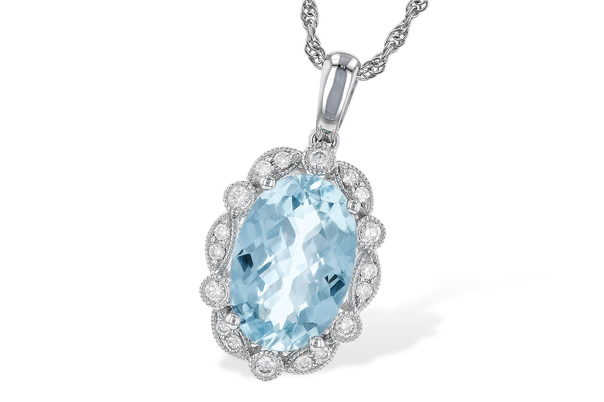 G236-15034: NECKLACE 2.40 AQUA 2.57 TGW (12x8MM AQ)