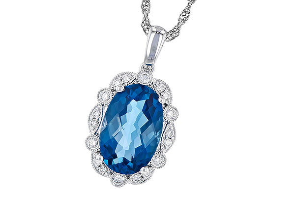 G318-90507: NECK 3.60 LONDON BLUE TOPAZ 3.77 TGW (12x8MM LBT)