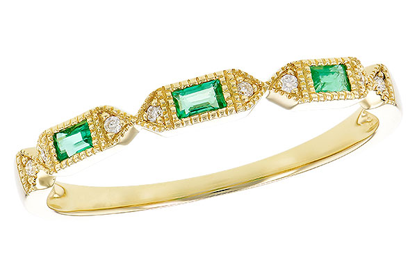G319-73207: LDS WED RG .10 EMERALD .12 TGW