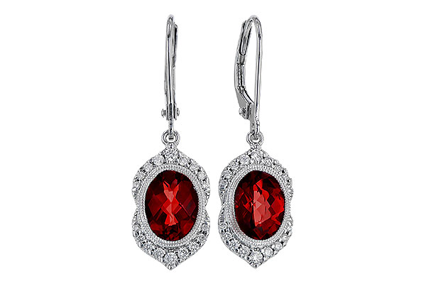 G320-64116: EARRING 3.06 GARNET 3.25 TGW