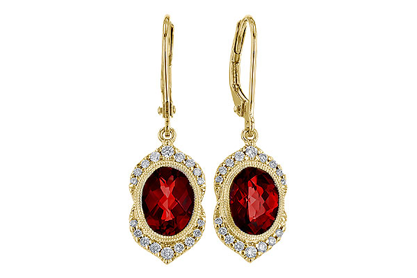 G320-64116: EARRING 3.06 GARNET 3.25 TGW