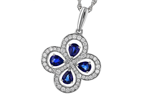 G320-65953: NECKLACE .68 SAPPHIRE TW .96 TGW