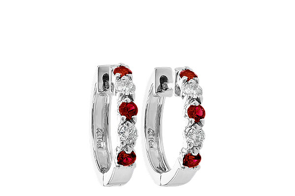H047-03207: EARRINGS .33 RUBY .52 TGW