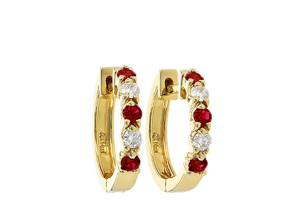 H047-03207: EARRINGS .33 RUBY .52 TGW