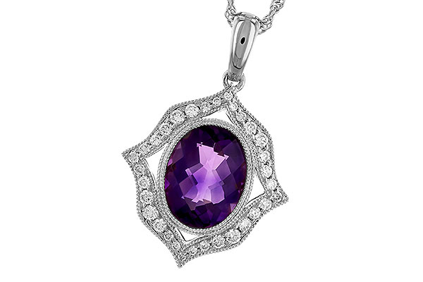 H319-79616: NECKLACE 1.52 AMETHYST 1.70 TGW (9x7 MM AMY)