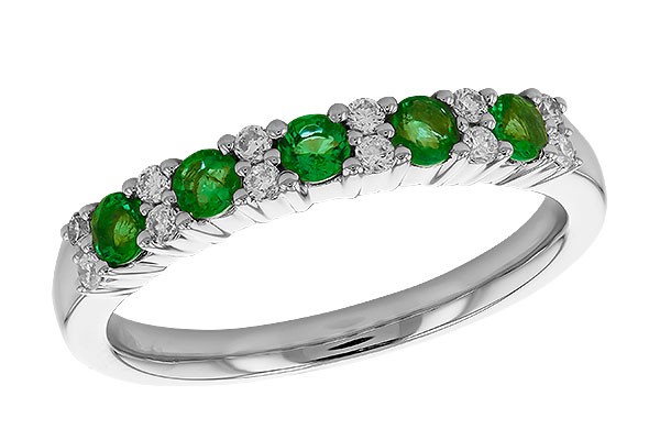 H319-80525: LDS WED RG .33 EMERALD .47 TGW