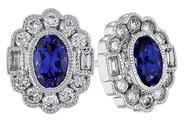 H320-65062: EARRINGS .93 TW TANZANITE 1.40 TGW