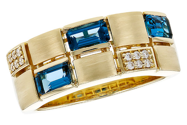 H320-70525: LDS RG .94 LONDON BLUE TOPAZ 1.00 TGW