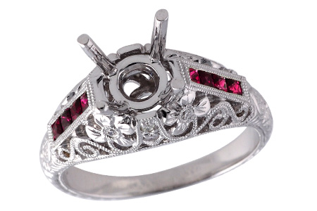 K232-46907: LDS SEMI RG .36 RUBY .42 TGW