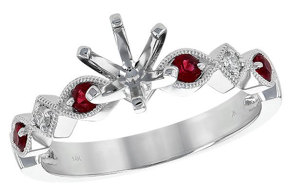 K236-09589: LDS SEMI DIA RG .20 RUBY .24 TGW