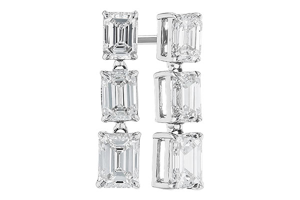 K319-74171: EARRINGS 1.12 TW EMERALD CUTS
