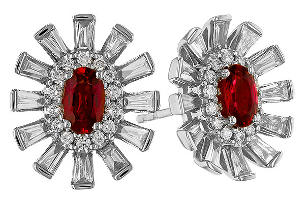 K319-80480: EARR .58 TW RUBY 1.30 TGW (5x3MM RUBY)