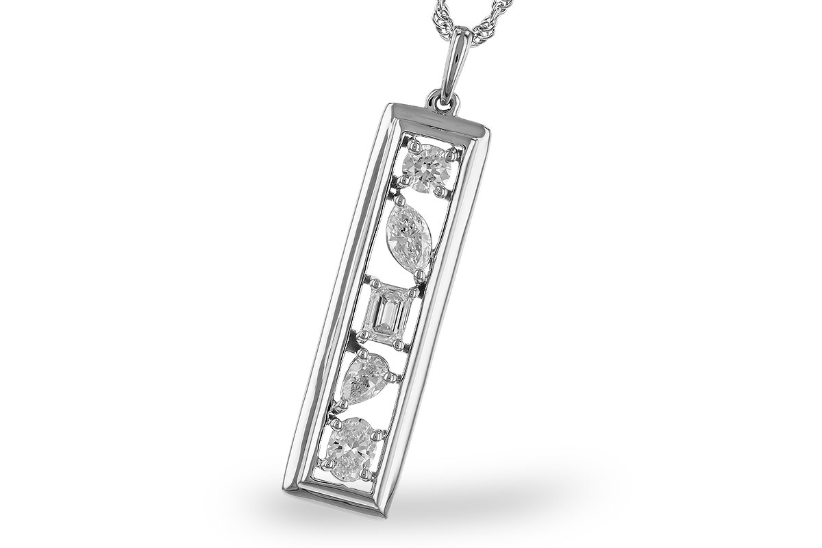 K319-81389: NECKLACE .85 TW FANCY CUT DIAMONDS