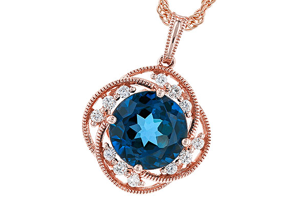 L319-75980: NECK 2.90 LONDON BLUE TOPAZ 3.05 TGW (9MM LBT)