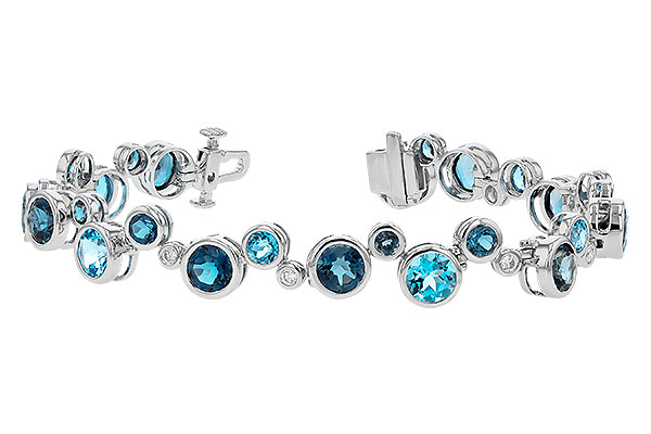 L319-77743: BRACELET 15.65 TW BLUE TOPAZ 15.95 TGW
