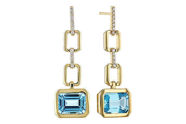 L320-68652: EARRINGS 3.20 BLUE TOPAZ 3.32 TGW (8x6MM BT)