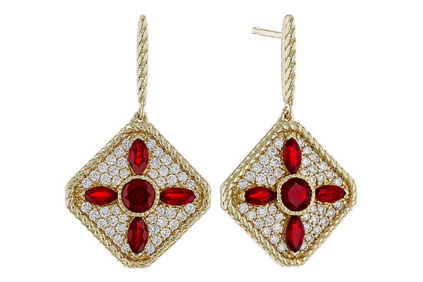 L320-68661: EARRINGS .99 TW RUBY 1.42 TGW