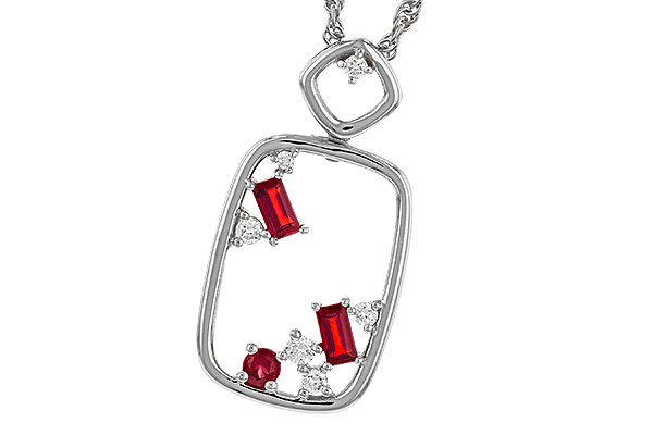 L320-69589: NECKLACE .33 TW RUBY .44 TGW
