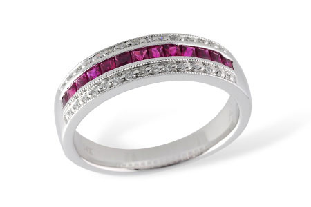 M232-46870: LDS WED RG .50 RUBY .61 TGW