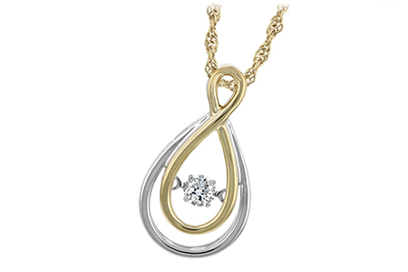 M234-35916: NECKLACE .14 BR (YG TRIM)